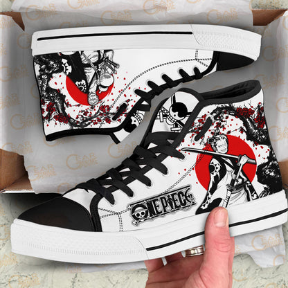 Zoro Wano Arc Classic High-Top Sneakers - Custom Anime Design