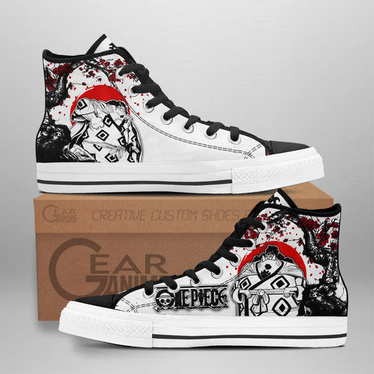 Jinbe Classic High-Top Sneakers - Custom Anime Design
