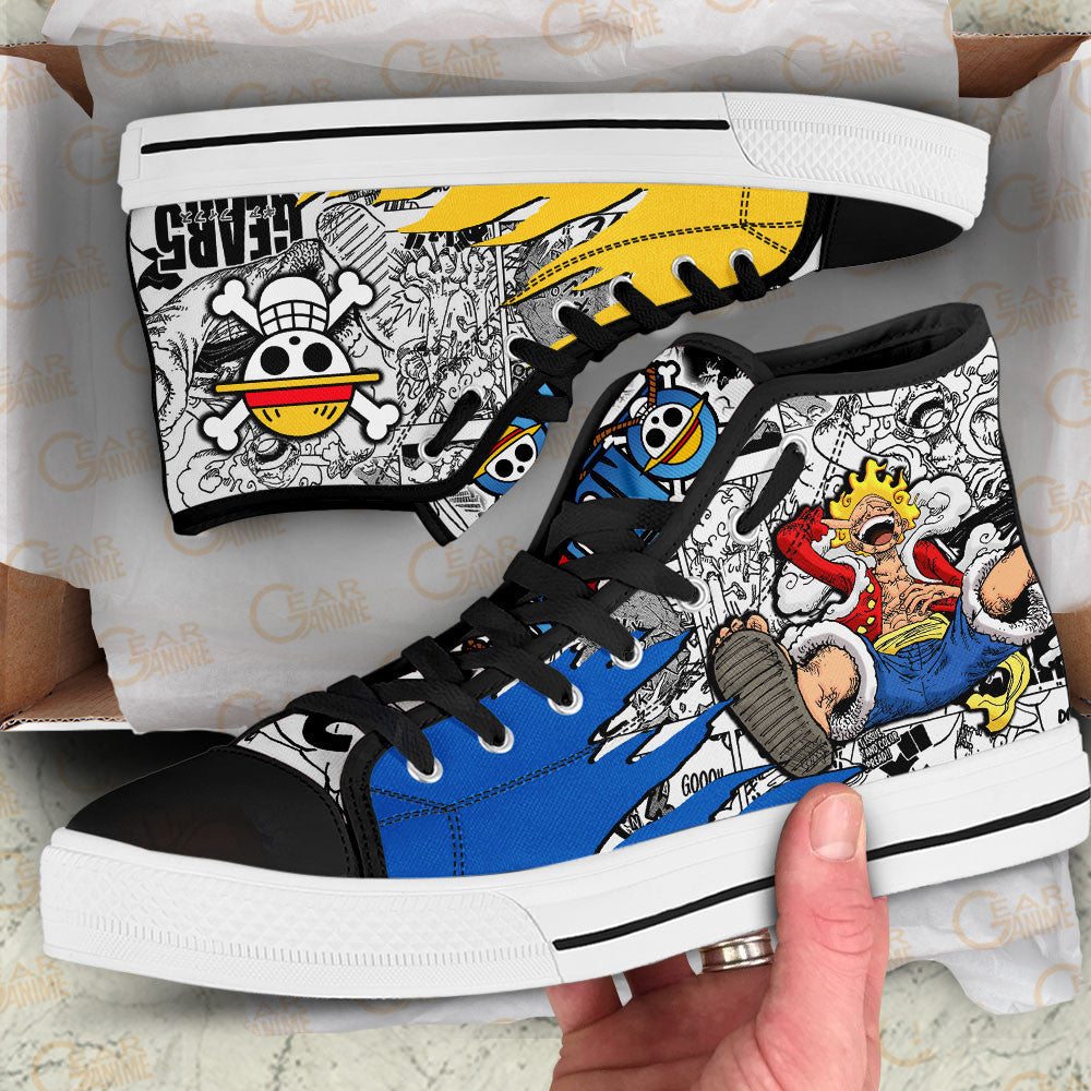 Luffy Gear 5 Nika Joy Boy Classic High-Top Sneakers - Custom Anime Design