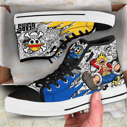 Luffy Gear 5 Nika Joy Boy Classic High-Top Sneakers - Custom Anime Design