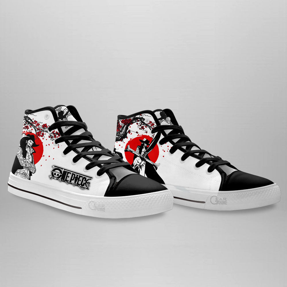 Dracule Mihawk Classic High-Top Sneakers - Custom Anime Design