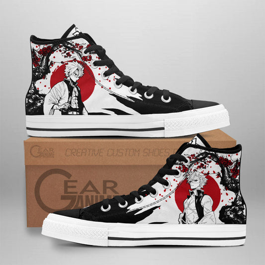 Sanemi Classic High-Top Sneakers - Custom Anime Design
