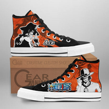 Portgas D. Ace Classic High-Top Sneakers - Custom Anime Design