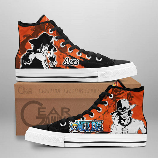 Portgas D. Ace Classic High-Top Sneakers - Custom Anime Design
