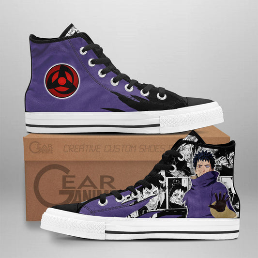Obito Uchiha Classic High-Top Sneakers - Custom Anime Design