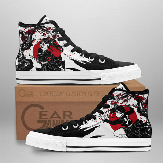 Kanao Tsuyuri Classic High-Top Sneakers - Custom Anime Design