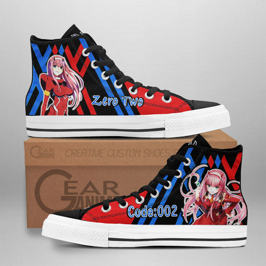 Zero Two Code 002 High-Top Shoes Anime Custom