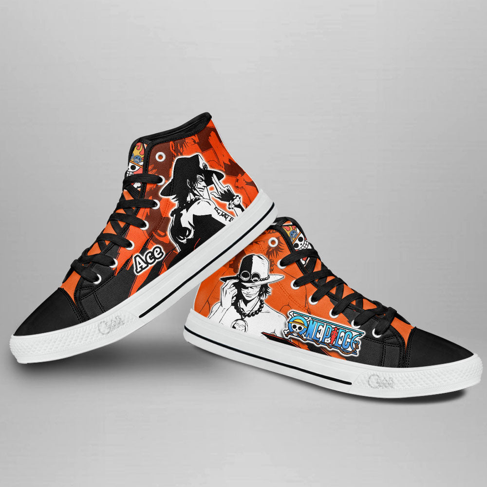Portgas D. Ace Classic High-Top Sneakers - Custom Anime Design