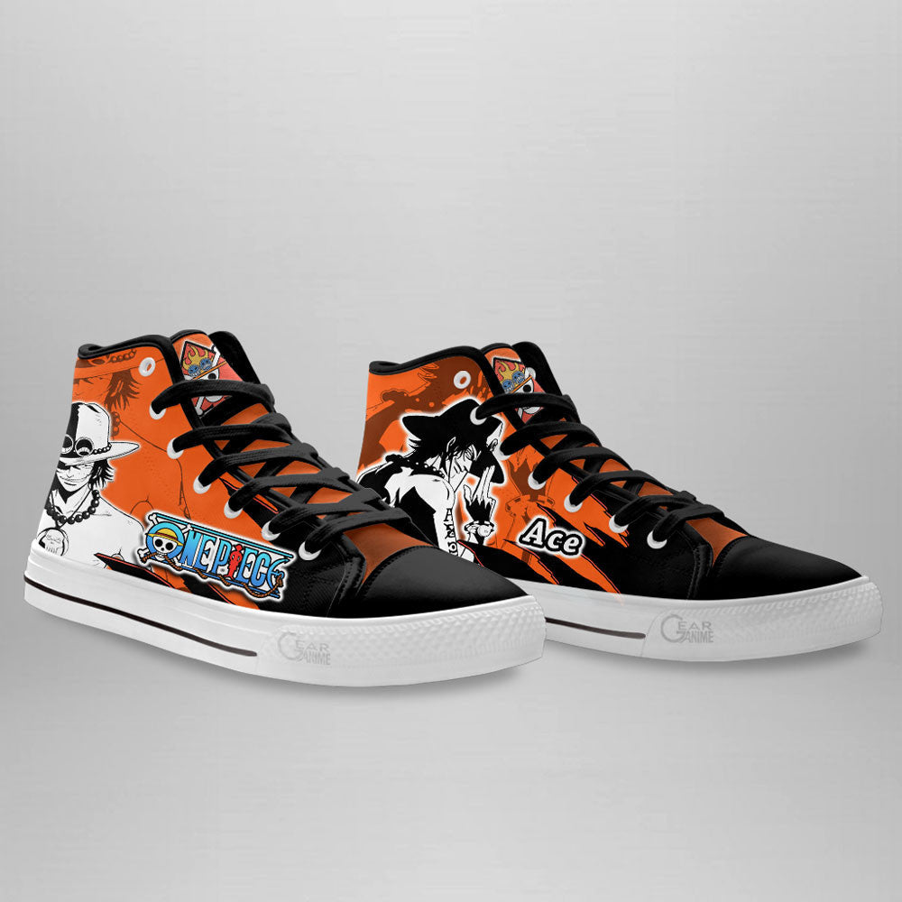 Portgas D. Ace Classic High-Top Sneakers - Custom Anime Design
