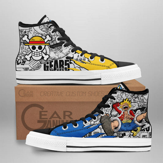Luffy Gear 5 Nika Joy Boy Classic High-Top Sneakers - Custom Anime Design