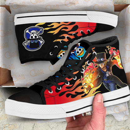 Sabo Classic High-Top Sneakers - Custom Anime Design