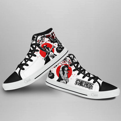 Dracule Mihawk Classic High-Top Sneakers - Custom Anime Design