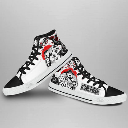 Jinbe Classic High-Top Sneakers - Custom Anime Design