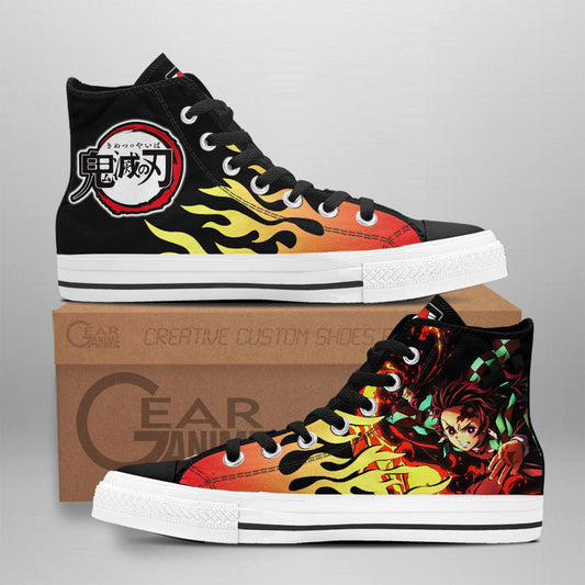 Tanji Fire High-Top Shoes Anime Custom
