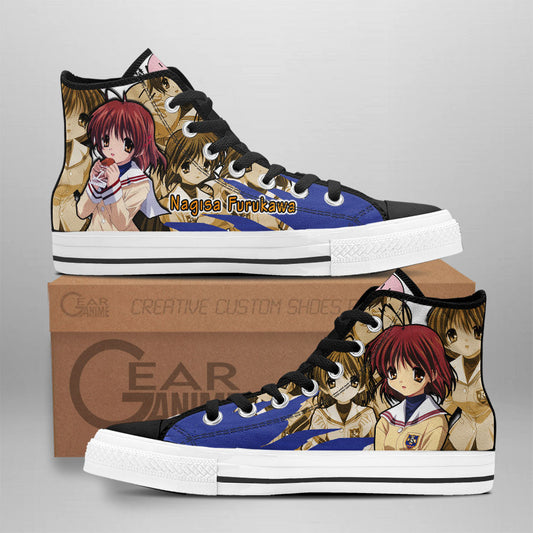 Nagisa Furukawa Classic High-Top Sneakers - Custom Anime Design