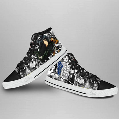 Mikasa Ackerman High Top Shoes Custom Anime Attack On Titan Sneakers - 4 - GearAnime