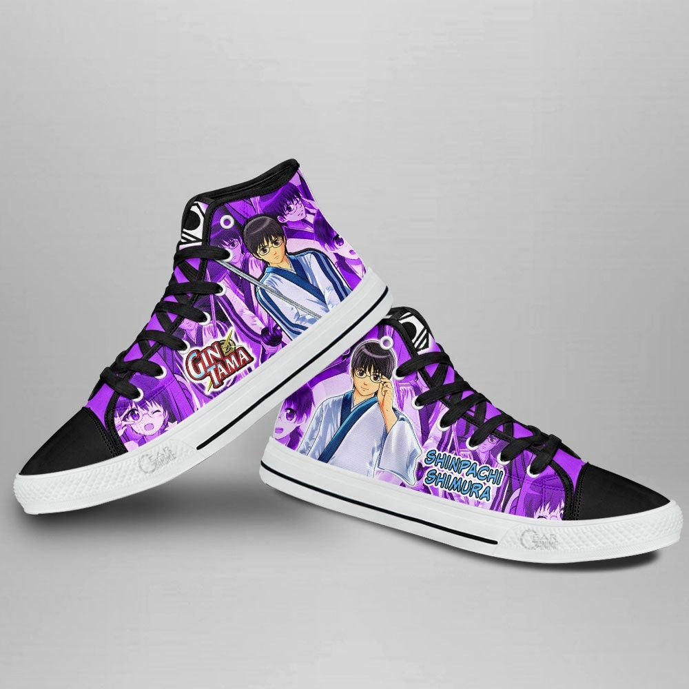 Shinpachi Shimura High Top Shoes Custom Gintama Anime Sneakers - 4 - GearAnime