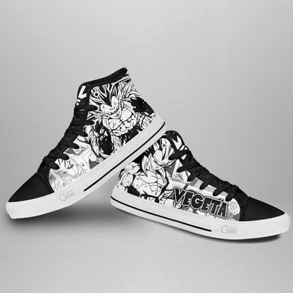 Vegeta Super Saiyan Classic High-Top Sneakers - Custom Anime Design