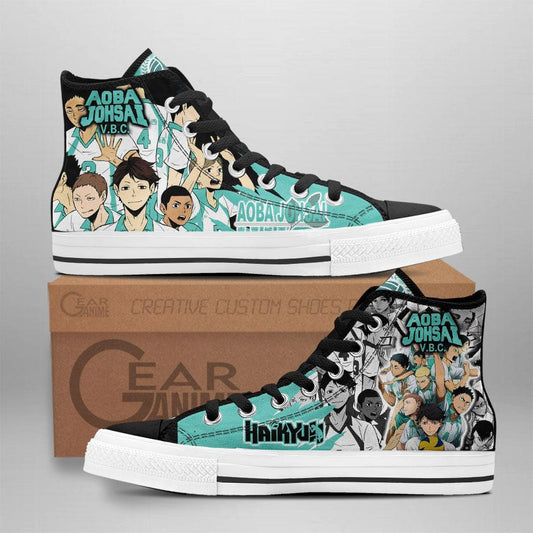 Aoba Johsai High Top Shoes Custom Manga Anime Haikyuu Sneakers - 1 - GearAnime
