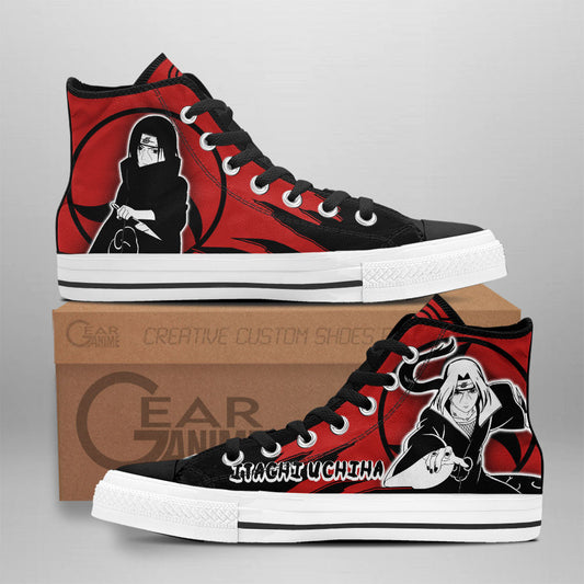 Itachi Uchiha Classic High-Top Sneakers - Custom Anime Design