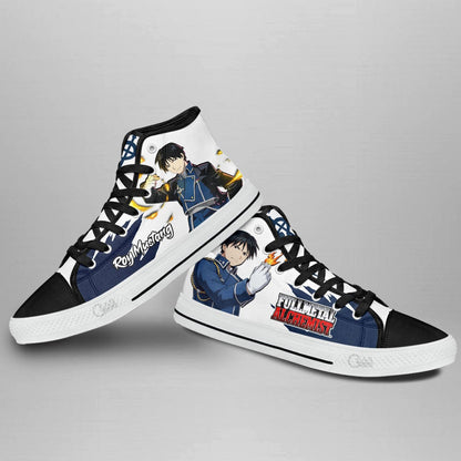 Fullmetal Alchemist Roy Mustang High Top Shoes Custom Anime Sneakers - 3 - GearAnime