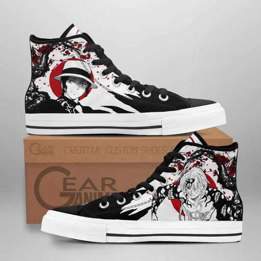 Muzan Kibutsuji Classic High-Top Sneakers - Custom Anime Design
