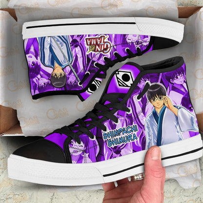 Shinpachi Shimura High Top Shoes Custom Gintama Anime Sneakers - 2 - GearAnime