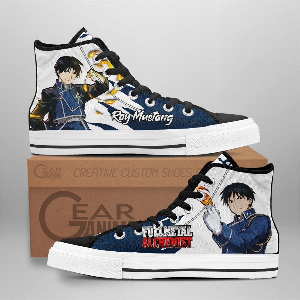 Roy Mustang High Top Shoes Custom Anime Sneakers - 1 - GearAnime