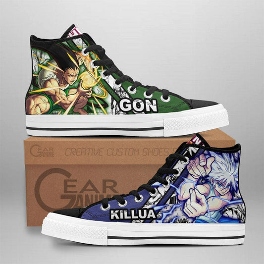 Gon and Killua High Top Shoes Custom Manga Anime Hunter X Hunter Sneakers - 1 - GearAnime