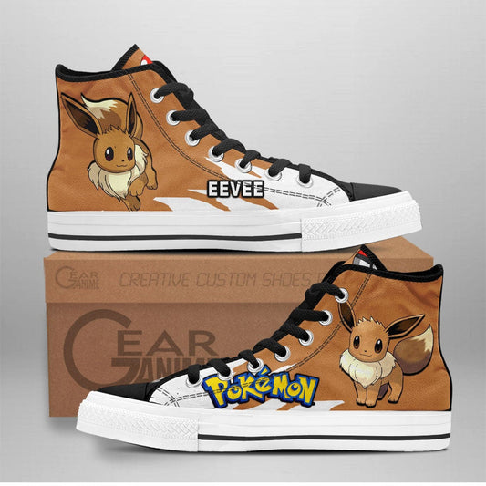 Pokemon Eevee High Top Shoes Custom Anime Sneakers - 1 - GearAnime