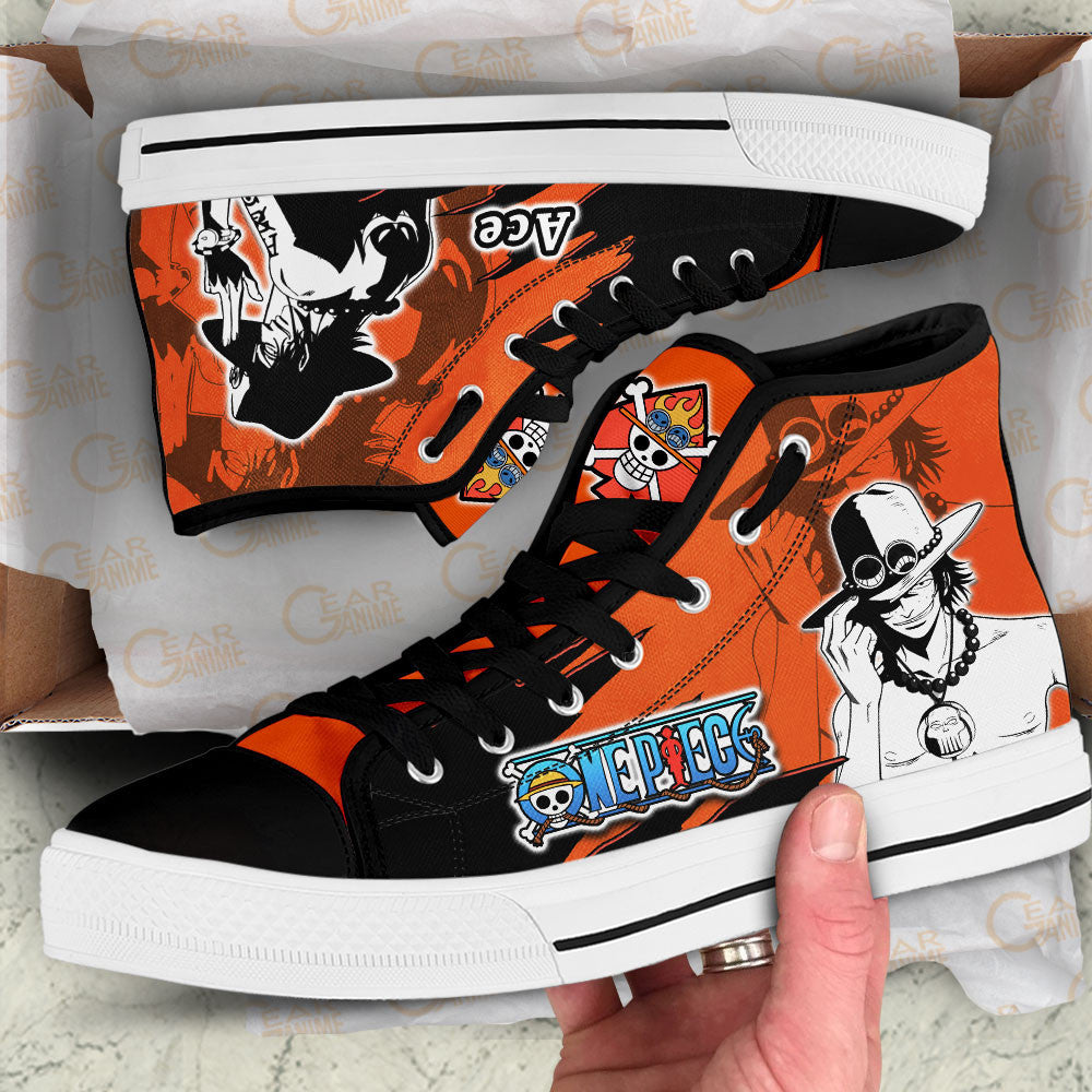 Portgas D. Ace Classic High-Top Sneakers - Custom Anime Design