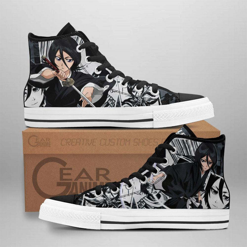Rukia Kuchiki High Top Shoes Custom Bleach Anime Sneakers - 1 - GearAnime