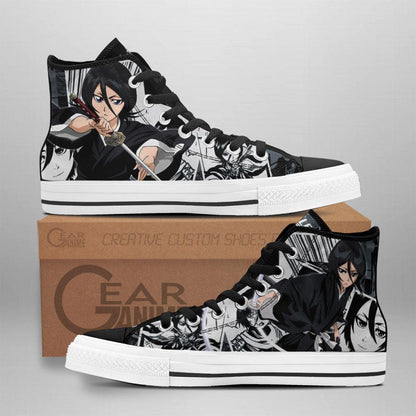 Rukia Kuchiki High Top Shoes Custom Bleach Anime Sneakers - 1 - GearAnime