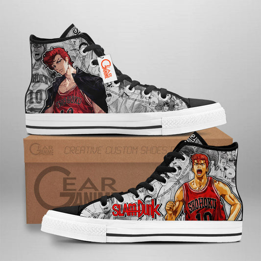 Slam Dunk Sakuragi Hanamichi Manga Anime Custom High Top Shoes NTT0901 Gear Anime
