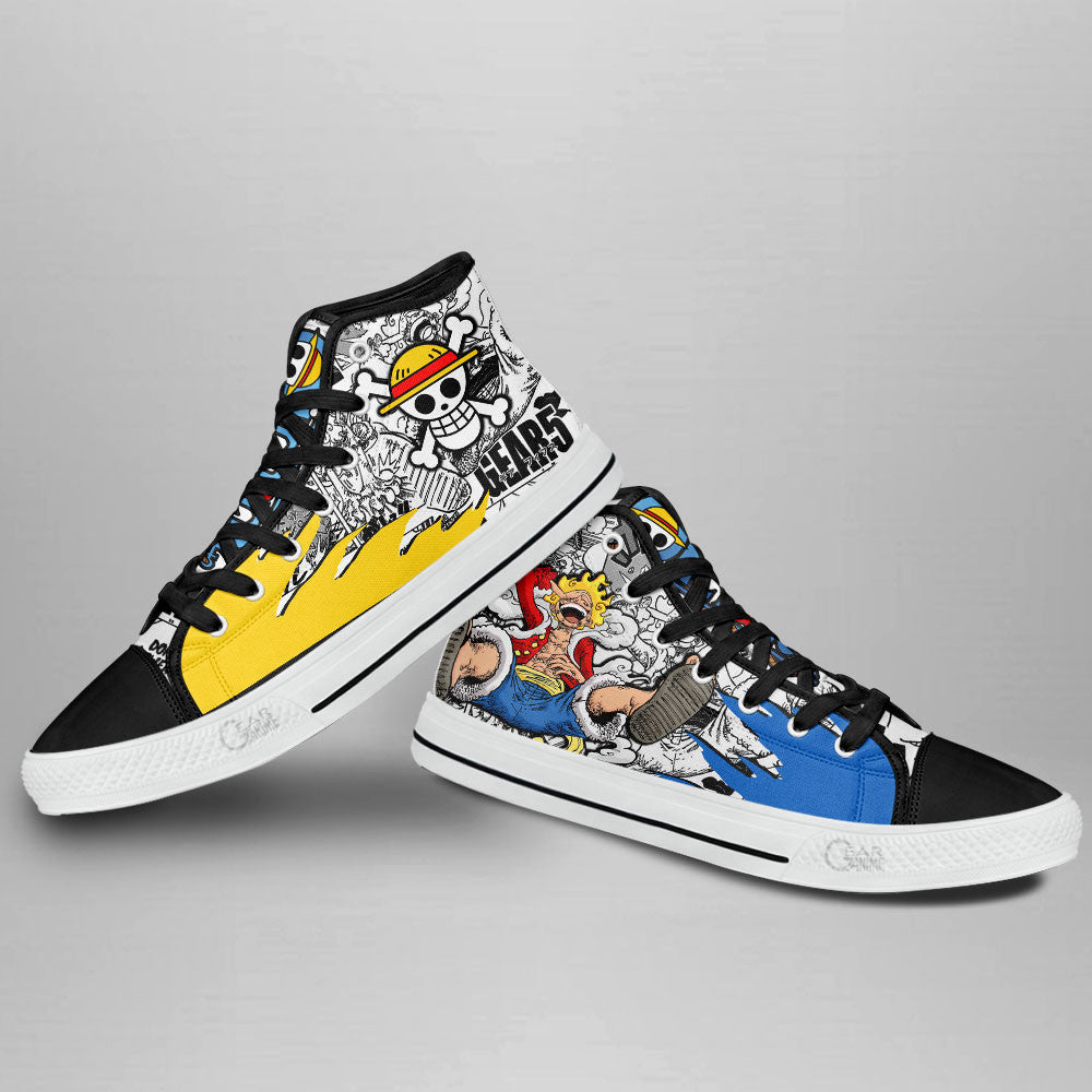 Luffy Gear 5 Nika Joy Boy Classic High-Top Sneakers - Custom Anime Design