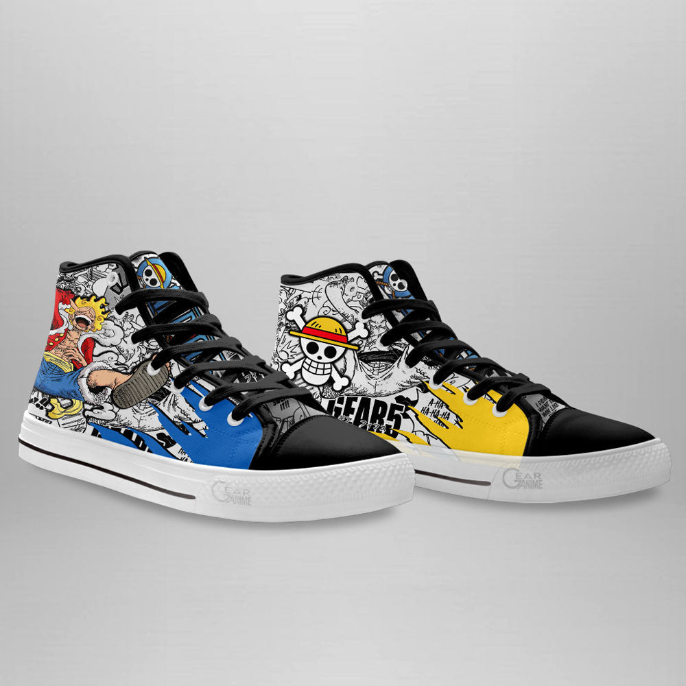 Luffy Gear 5 Nika Joy Boy Classic High-Top Sneakers - Custom Anime Design
