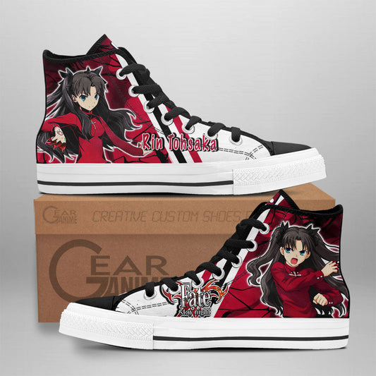 Rin Tohsaka Classic High-Top Sneakers - Custom Anime Design