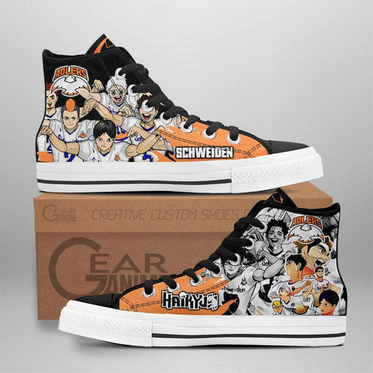 Schweiden Adlers High Top Shoes Custom Manga Anime Haikyuu Sneakers - 1 - GearAnime