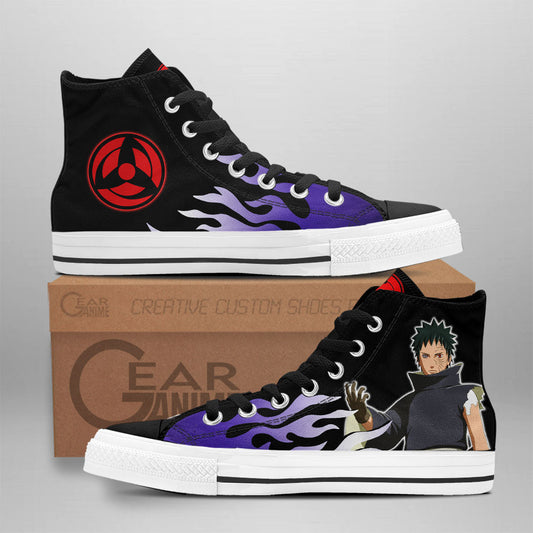 Obito Uchiha Classic High-Top Sneakers - Custom Anime Design