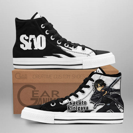 Kazuto Kirigaya High-Top Shoes Anime Custom
