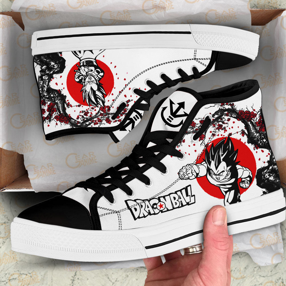 Vegeta Classic High-Top Sneakers - Custom Anime Design