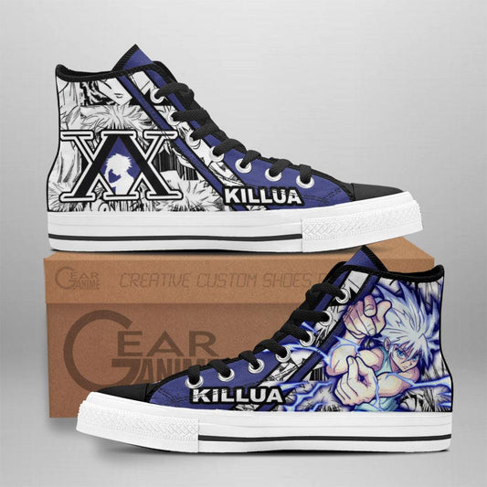 Killua Lightning High Top Shoes Custom Manga Anime Hunter X Hunter Sneakers - 1 - GearAnime