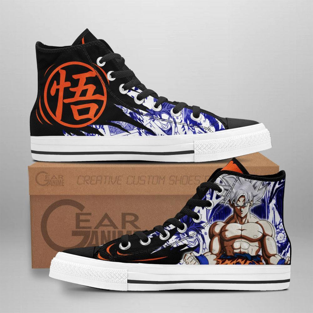 Goku Ultra Instinct High Top Shoes Custom Manga Anime Dragon Ball Sneakers - 1 - GearAnime