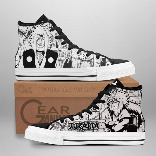 Jiraiya Classic High-Top Sneakers - Custom Anime Design