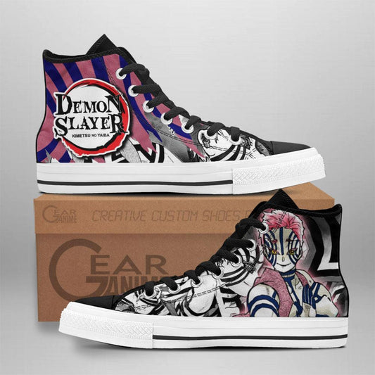 Akaza High Top Shoes Custom Anime Demon Slayer Sneakers - 1 - GearAnime