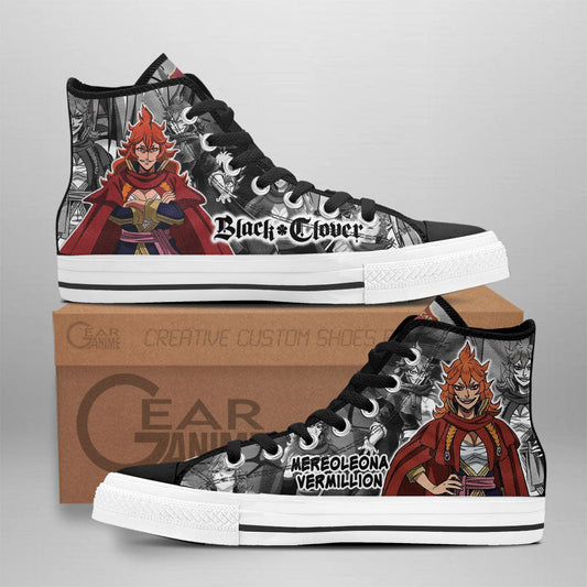 Mereoleona Vermillion High Top Shoes Custom Black Clover Anime Sneakers - 1 - GearAnime