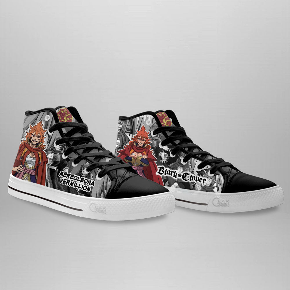 Mereoleona Vermillion High Top Shoes Custom Black Clover Anime Sneakers - 3 - GearAnime