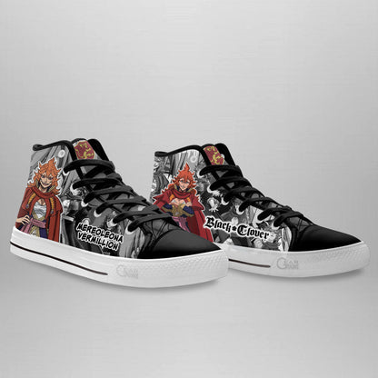Mereoleona Vermillion High Top Shoes Custom Black Clover Anime Sneakers - 3 - GearAnime