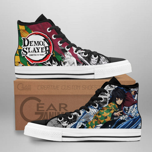 Giyuu High Top Shoes Custom Anime Demon Slayer Sneakers - 1 - GearAnime