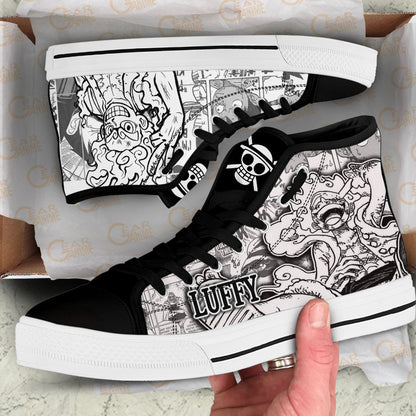 Luffy Gear 5 Classic High-Top Sneakers - Custom Anime Design